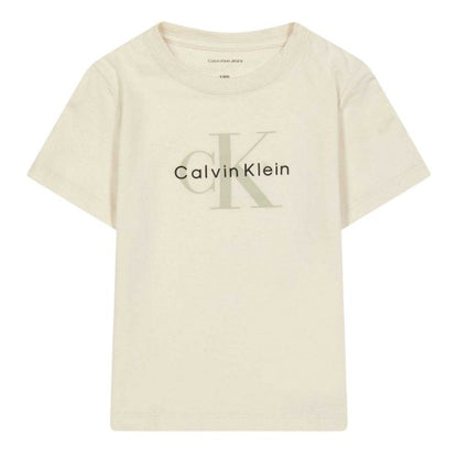 Front - Calvin Klein Childrens/Kids Monogram Short-Sleeved T-Shirt