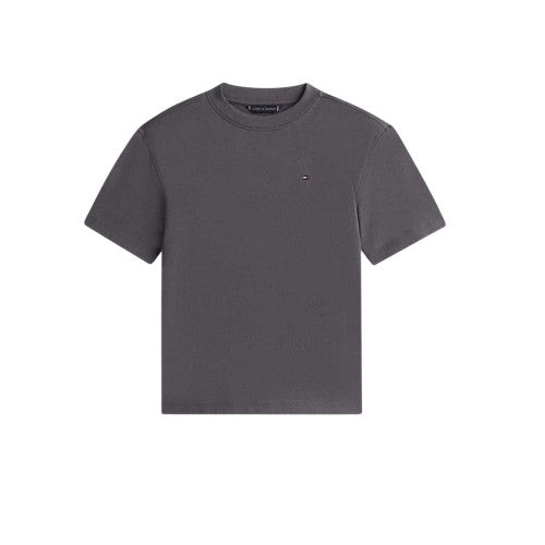 Front - Tommy Hilfiger Childrens/Kids Embroidered Logo Crew Neck T-Shirt
