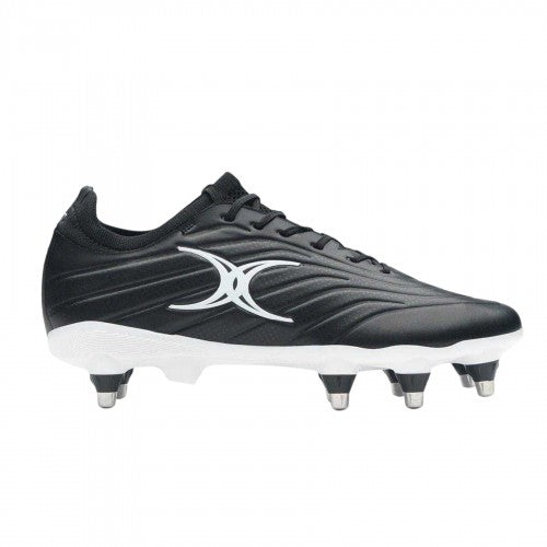 Front - Gilbert Mens Icon Power 8 Leather Soft Ground Rugby Boots