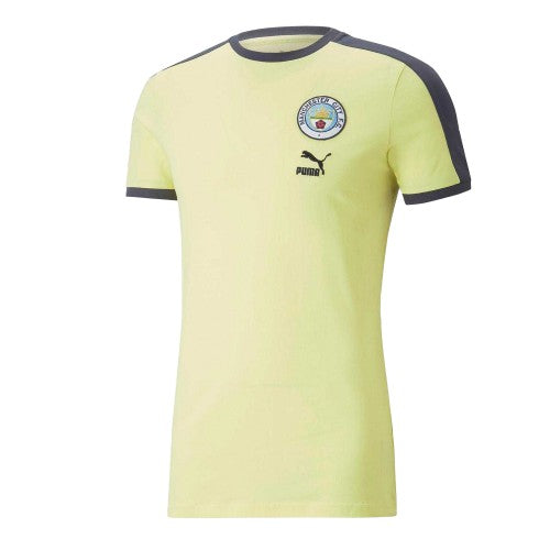 Front - Puma Mens Ftblheritage  T7 Manchester City FC T-Shirt