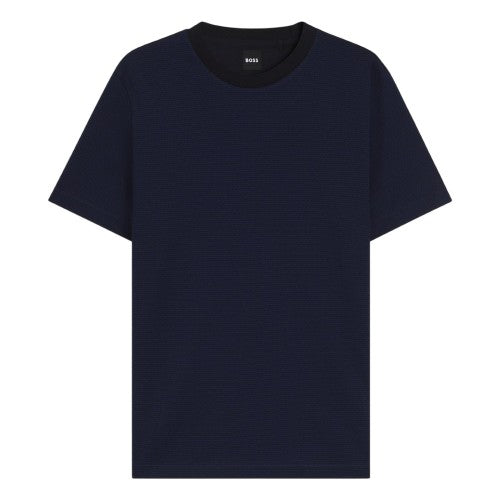 Front - Boss Mens C-Thompson Ribbed Collar T-Shirt