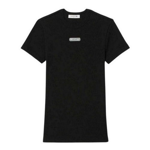 Front - Lacoste Womens/Ladies Ribbed Crew Neck Slim T-Shirt