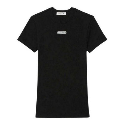 Front - Lacoste Womens/Ladies Ribbed Crew Neck Slim T-Shirt