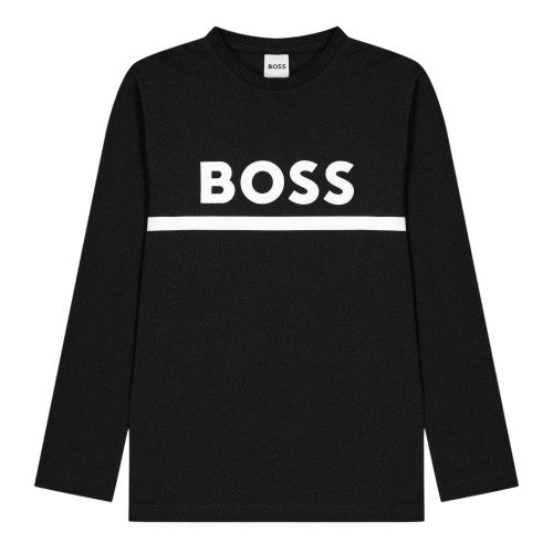 Front - Boss Childrens/Kids Logo Long-Sleeved T-Shirt