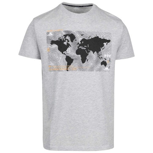 Front - Trespass Mens Chera Topographic Crew Neck T-Shirt