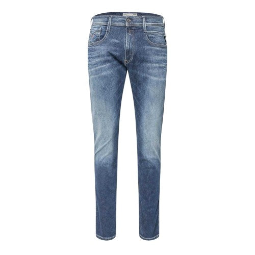Front - Replay Mens Anbass Cotton Slim Jeans