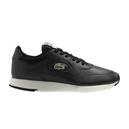 Front - Lacoste Mens Linetrack Leather Running Trainers