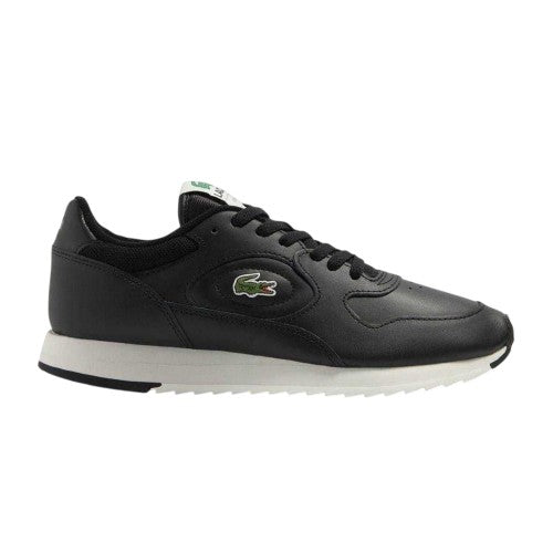 Front - Lacoste Mens Linetrack Leather Running Trainers