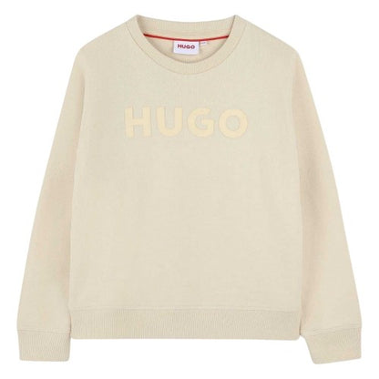 Front - Hugo Childrens/Kids Logo Printed Ribbed Sweatshirt