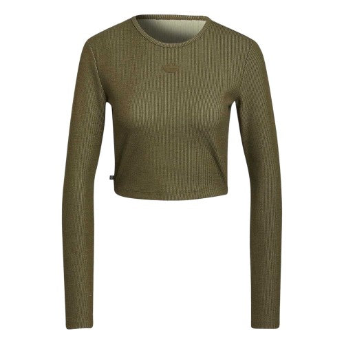 Front - Adidas Womens/Ladies Cropped Slim Long-Sleeved Sweater Top