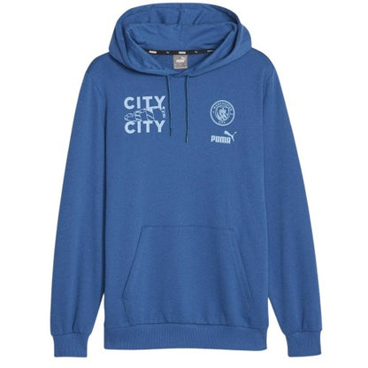 Front - Puma Mens Manchester City FC Cotton Blend Hoodie
