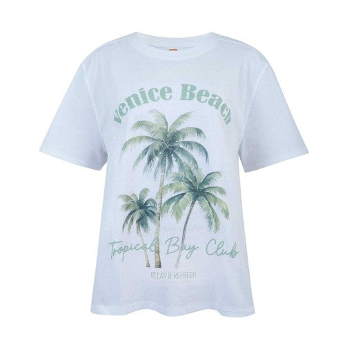 Front - SoulCal Womens/Ladies Palm Tree Oversized T-Shirt