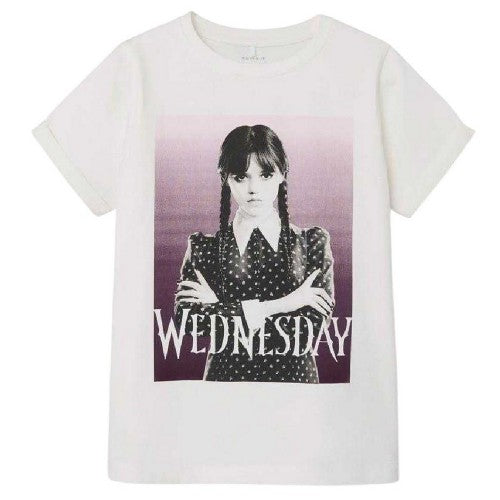 Front - Name It Girls Wednesday Crew Neck T-Shirt