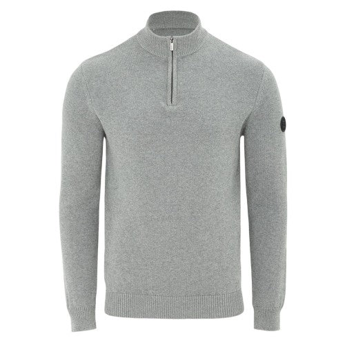 Front - Firetrap Mens Cotton Quarter Zip Snug Fit Casual Jumper