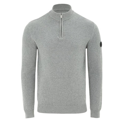 Front - Firetrap Mens Cotton Quarter Zip Snug Fit Casual Jumper