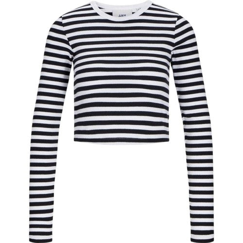 Front - JJXX Womens/Ladies Feline Stripes Crop T-Shirt