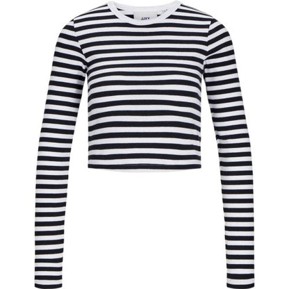 Front - JJXX Womens/Ladies Feline Stripes Crop T-Shirt