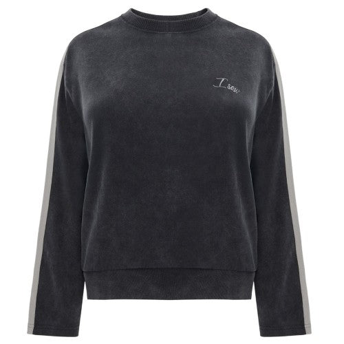 Front - I Saw It First Womens/Ladies Side Stripe Sweatshirt