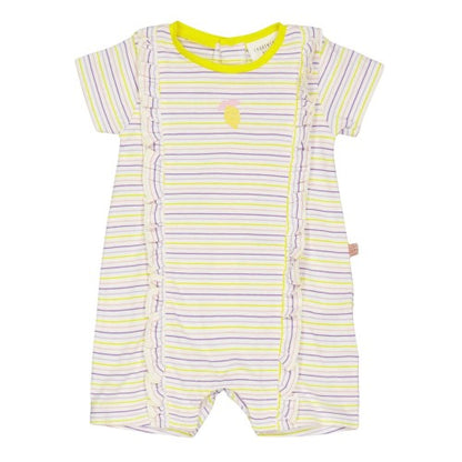 Front - Carrement Beau Baby Girls Stripe Crew Neck Babysuit