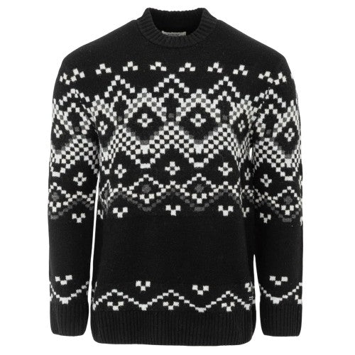 Front - Firetrap Mens Fair Isle Polyester Blend Slim Casual Jumper