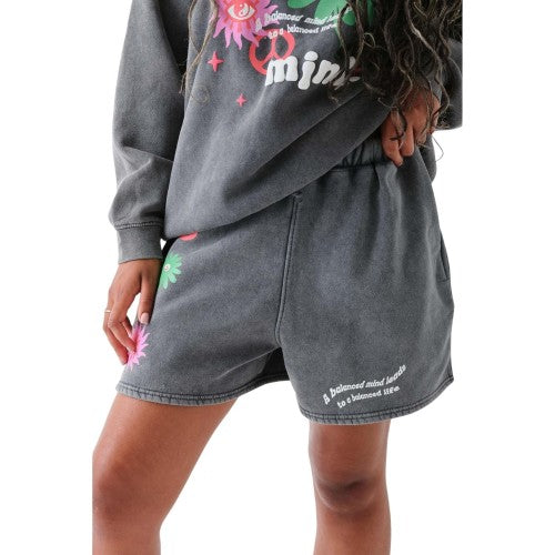 Front - Daisy Street Womens/Ladies Puff Print Sweat Shorts