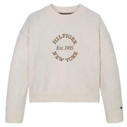 Front - Tommy Hilfiger Girls New York Relaxed Fit Sweater Top