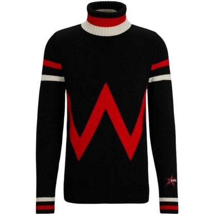 Front - Boss Mens Geometric Turtle Neck Skiing Sweatshirt
