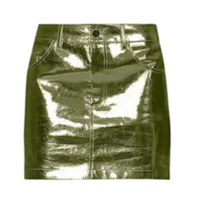 Front - AmyLynn Womens/Ladies Metallic Faux Leather Mini Skirt