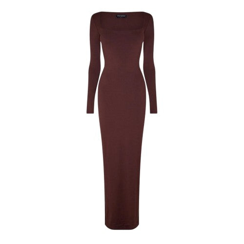 Front - Naked Wardrobe Womens/Ladies Polyester Square Neck Maxi Dress