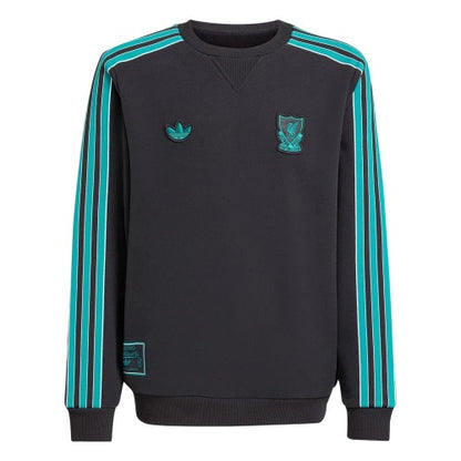 Front - Adidas Childrens/Kids Terrace Icons Liverpool FC Cotton Blend Sweatshirt