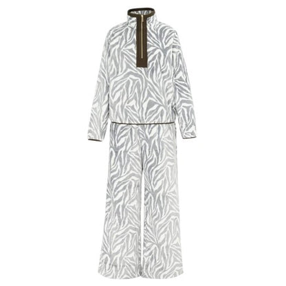 Front - Biba Womens/Ladies Zebra Print Fleece Funnel Neck Loungewear Set