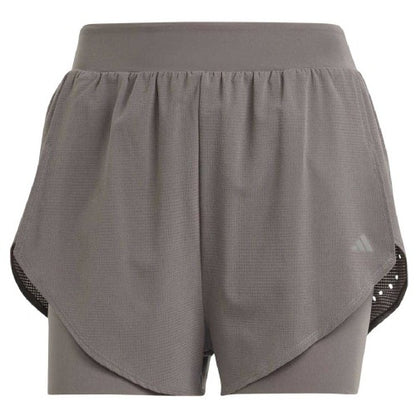 Front - Adidas Womens/Ladies HIIT 2 in 1 Running Shorts