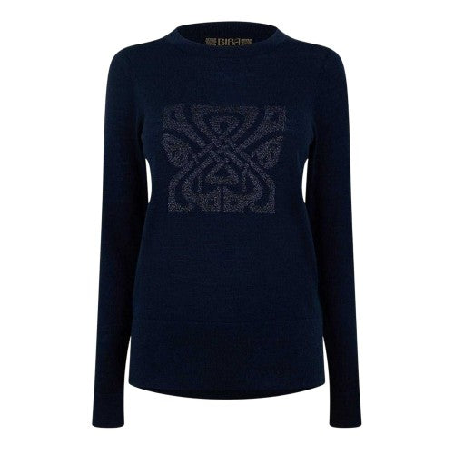 Front - Biba Womens/Ladies Logo Merino Wool Jumper
