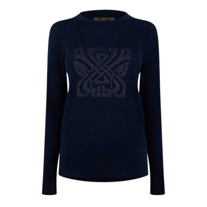 Front - Biba Womens/Ladies Logo Merino Wool Jumper
