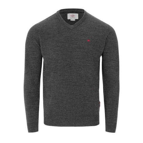Front - Lee Cooper Mens Embroidered Logo Acrylic V Neck Long-Sleeved Jumper