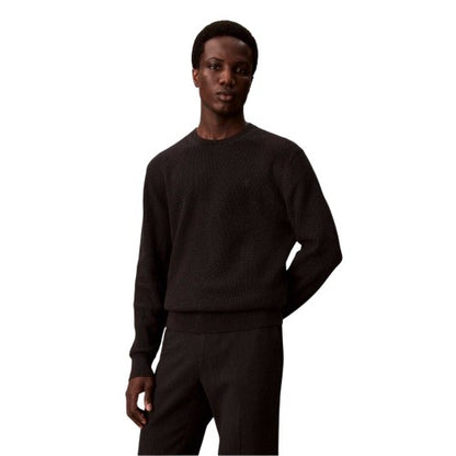 Front - Calvin Klein Mens Waffle Knit Jumper