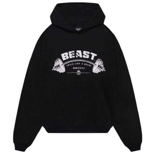 Front - BEAST Mens Graphic Print Relaxed Fit Pullover Hoodie
