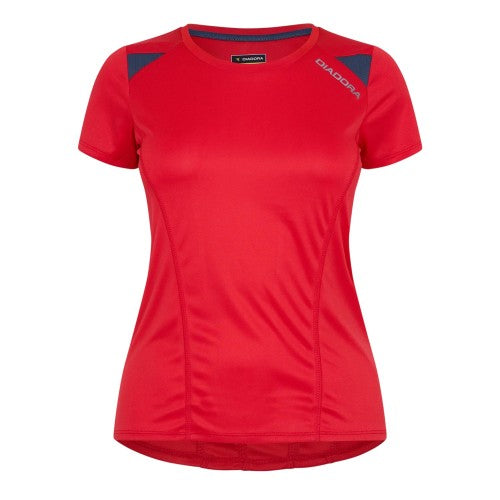 Front - Diadora Womens/Ladies Logo Mesh Panel T-Shirt