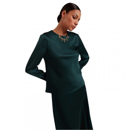 Front - Ted Baker Womens/Ladies Mesh Crew Neck Long-Sleeved Top