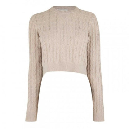 Front - Jack Wills Womens/Ladies Tinsbury Cable Knit Cropped Sweater Top