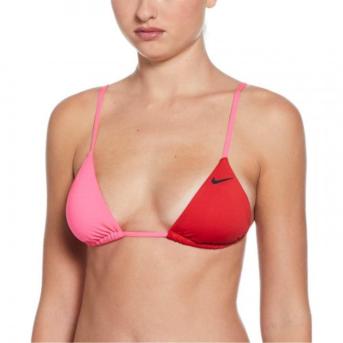 Front - Nike Womens/Ladies Colour Block Triangle Cups Bikini Top