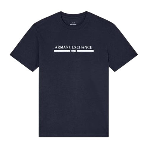 Front - Armani Exchange Mens Linear Logo T-Shirt