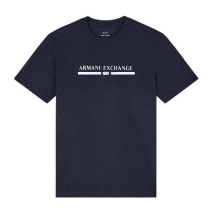 Front - Armani Exchange Mens Linear Logo T-Shirt