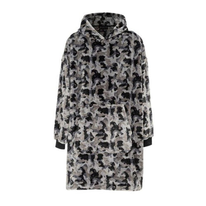 Front - Howick Mens Camouflage Oversized Hoodie Blanket