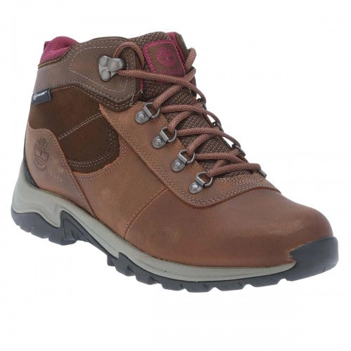 Front - Timberland Womens/Ladies Mt. Maddsen Leather Mid Cut Waterproof Hiking Boots