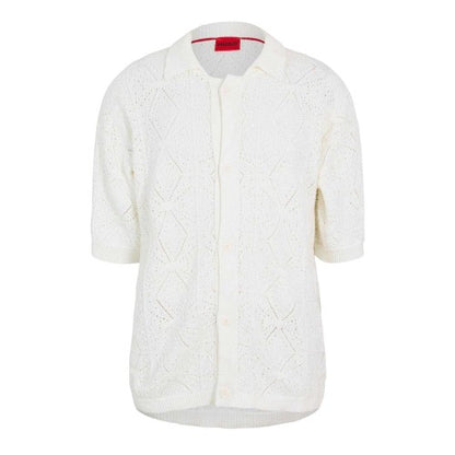 Front - Hugo Mens Diamond Knit Cardigan