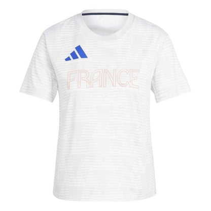 Front - Adidas Womens/Ladies France Stripes T-Shirt