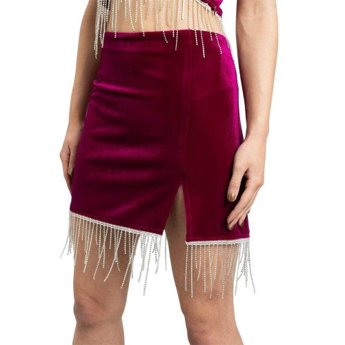 Front - Daisy Street Womens/Ladies Velvet Mini Skirt