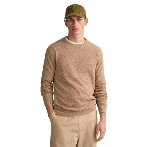 Front - Gant Mens Cotton Pique Pullover