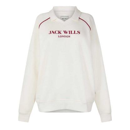 Front - Jack Wills Womens/Ladies Relaxed Fit Polo Sweatshirt